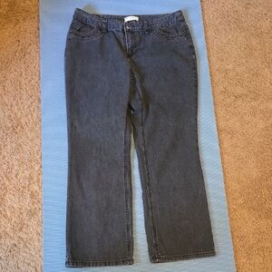 Christopher & Banks Women's Dark Gray Straight Leg Jeans